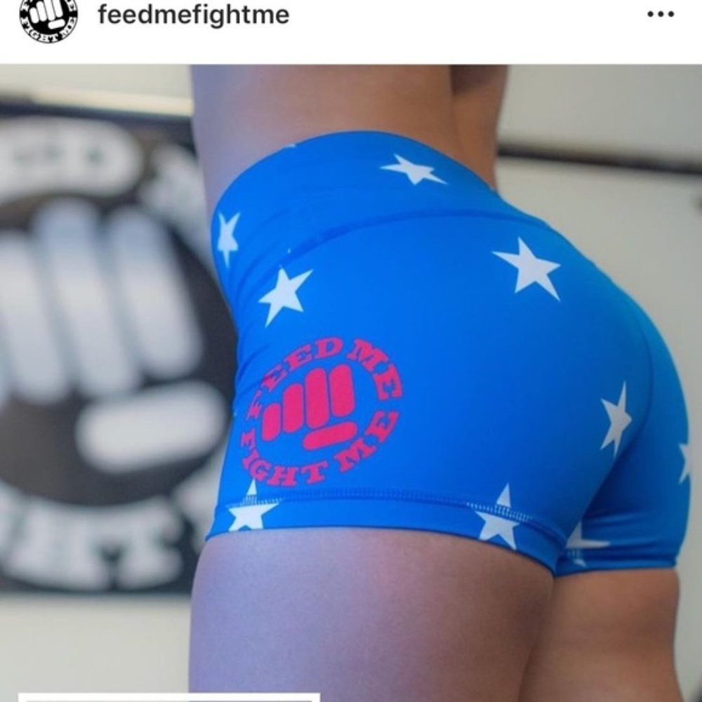 Feed Me Fight Me Blue Star Shorts